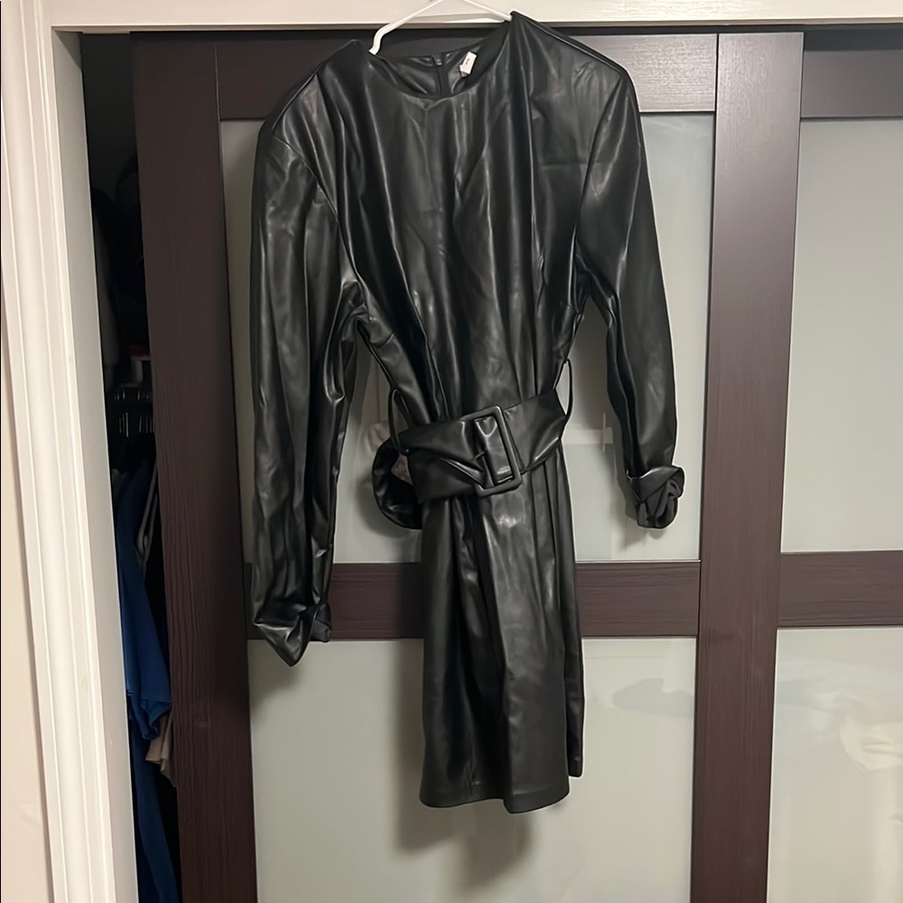 H&M Black Mini Dress with Belt